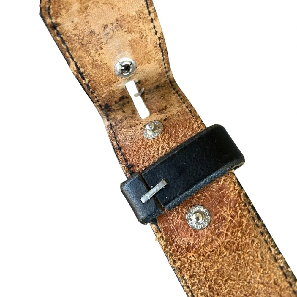 Vintage Silver Creek Basketweave Leather Western Belt Black USA Size 40 GUC